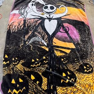 Disney Yellow and Purple Nightmare Before Christmas Blanket